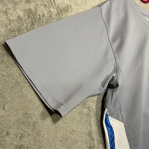 Nike Hoops Shirt Mens Large V Neck Jersey Warm Up Basketball Gray Center Swoosh - Picture 8 of 12